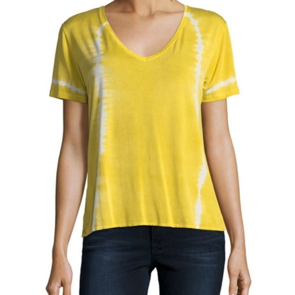 MAJESTIC PARIS NEIMAN MARCUS Tie Dye V-Neck Top L - Picture 7 of 7